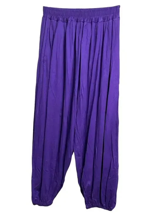 Rhea Purple Harem Pants + Crop Tank Set Boho Festival Bundle NWT + Flawed Top - Picture 1 of 9